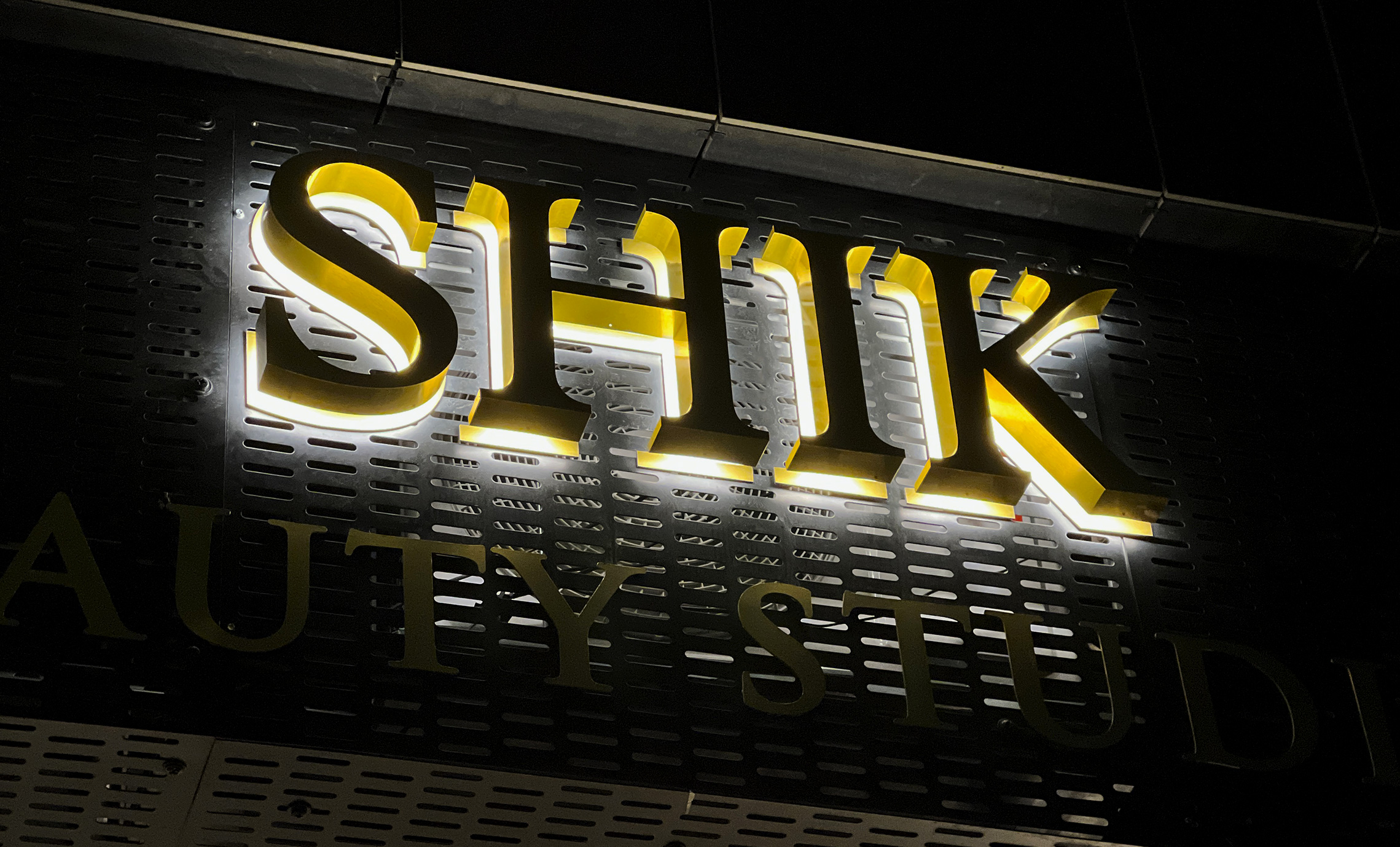 Світловий логотип салону краси Київ фото