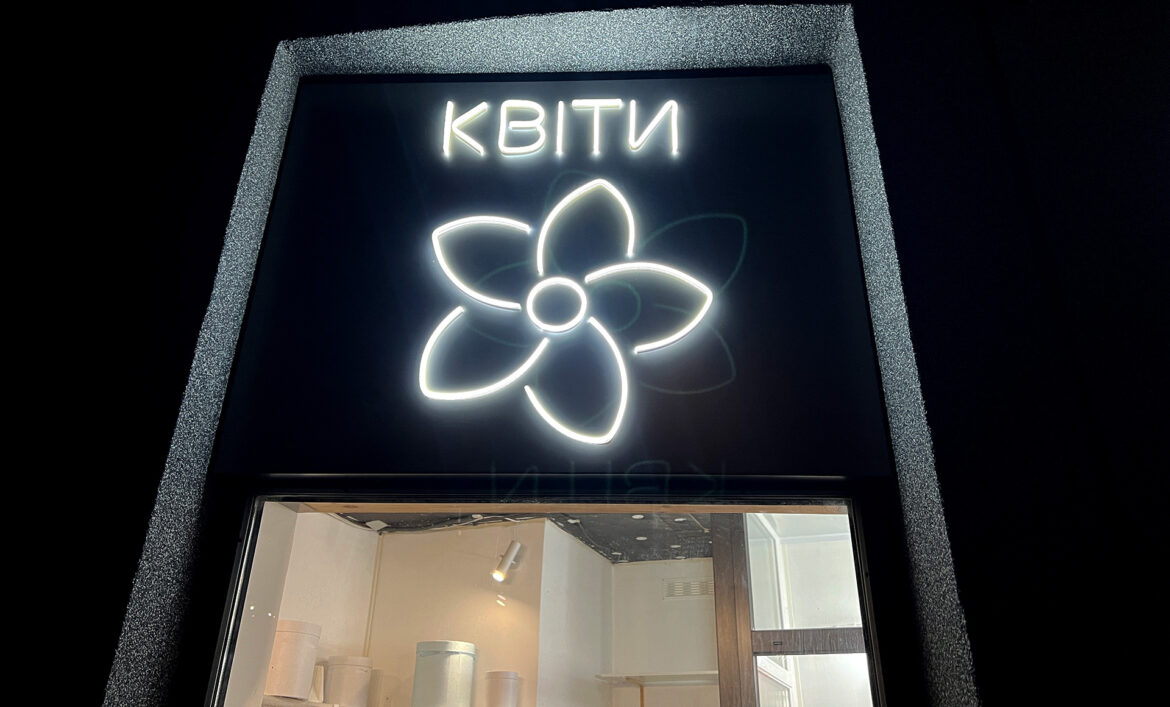 Цветы вертикальная вывеска фото