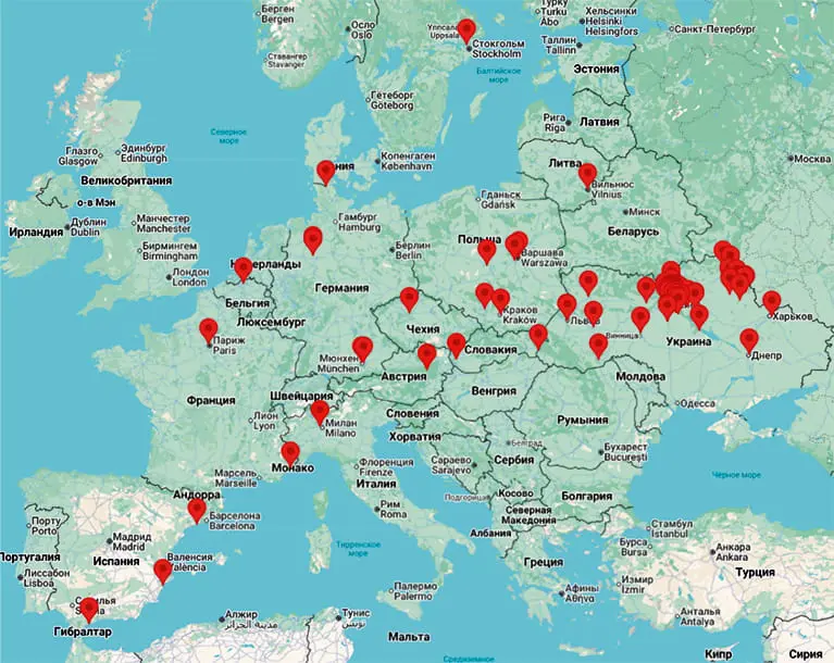 Наші роботи на карті