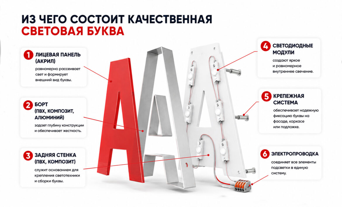 Из чего состоит световая объемная буква